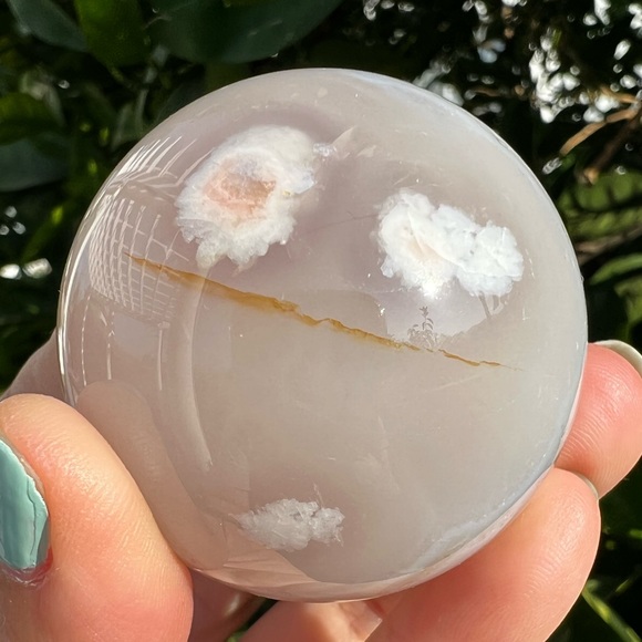 Translucent Flower Agate Sphere - Picture 9 of 9